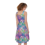 Colorful Tropical Flamingo Print Women's Sleeveless Dress