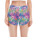 Colorful Tropical Flamingo Print Women's Split Running Shorts