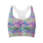 Colorful Tropical Flamingo Print Women's Sports Bra