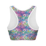 Colorful Tropical Flamingo Print Women's Sports Bra
