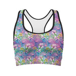 Colorful Tropical Flamingo Print Women's Sports Bra
