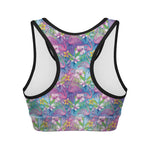 Colorful Tropical Flamingo Print Women's Sports Bra