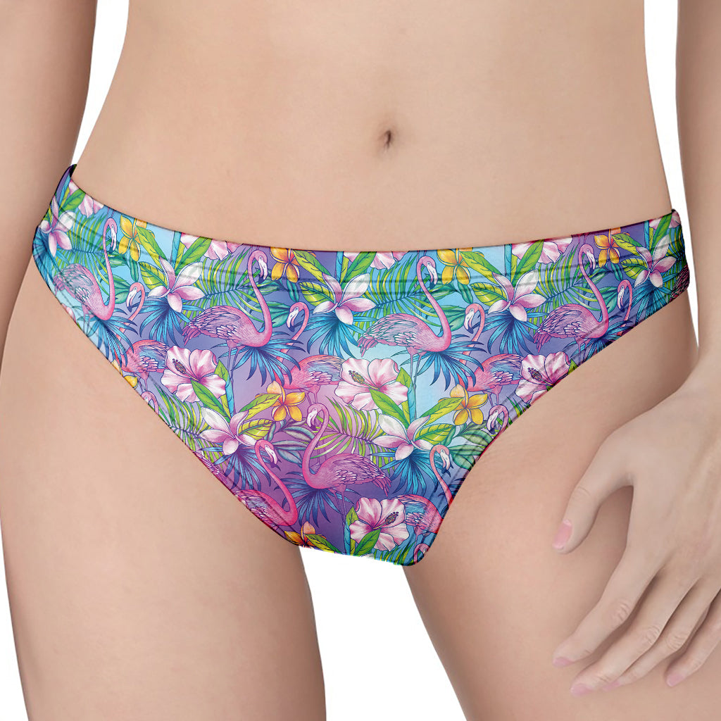 Colorful Tropical Flamingo Print Women's Thong