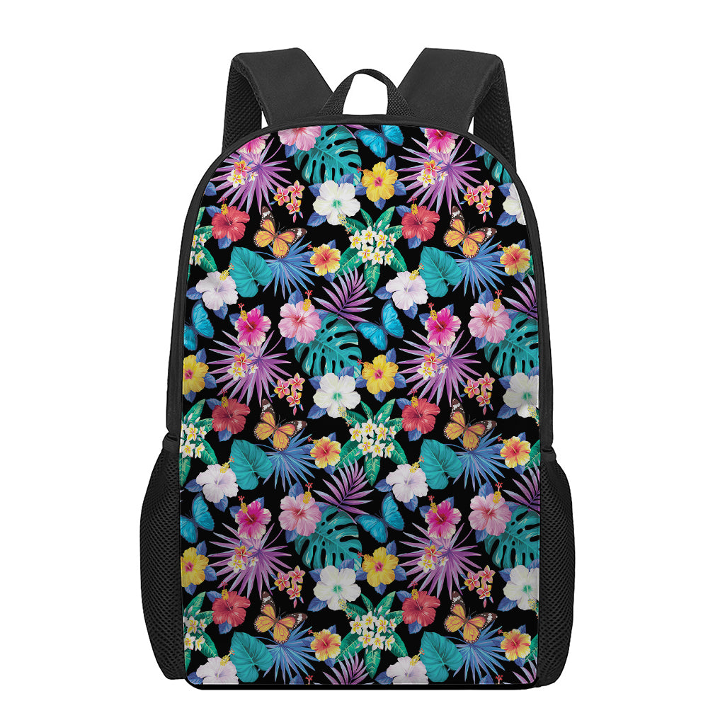 Colorful Tropical Jungle Hawaiian Print 17 Inch Backpack