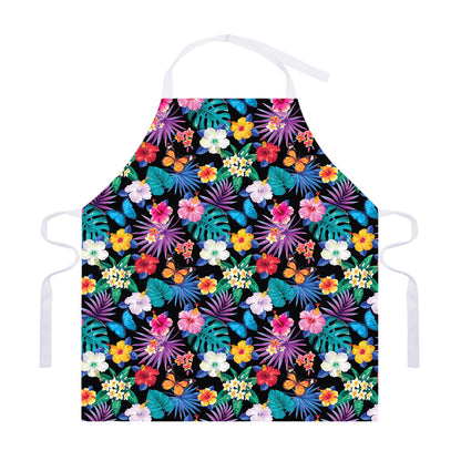 Colorful Tropical Jungle Hawaiian Print Adjustable Apron
