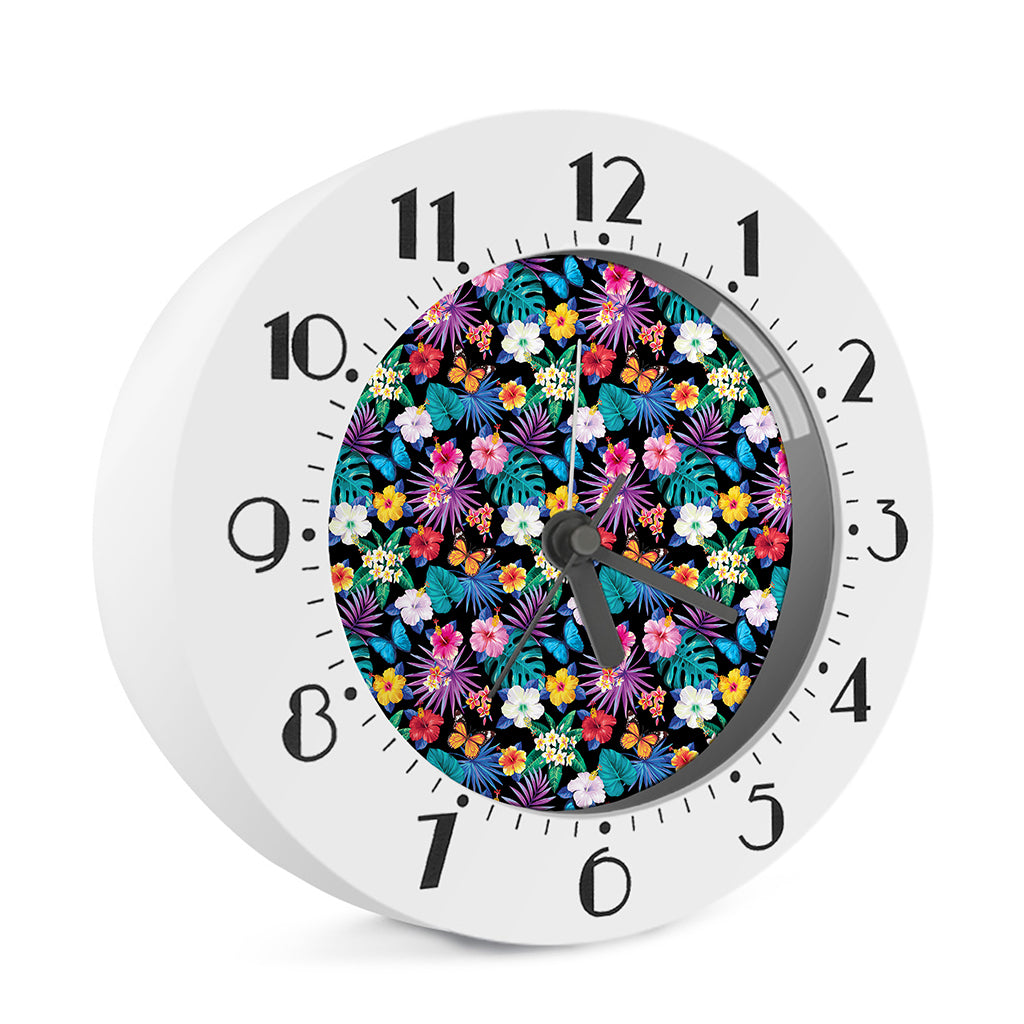 Colorful Tropical Jungle Hawaiian Print Alarm Clock