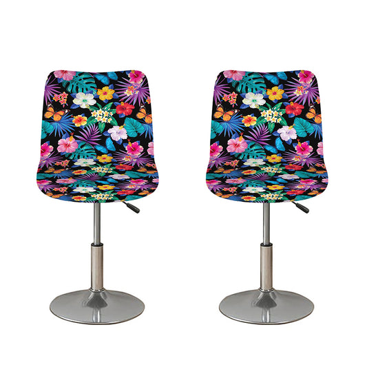 Colorful Tropical Jungle Hawaiian Print Bar Stool Covers
