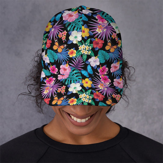 Colorful Tropical Jungle Hawaiian Print Baseball Cap