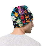 Colorful Tropical Jungle Hawaiian Print Beanie