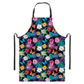 Colorful Tropical Jungle Hawaiian Print Bib Apron With Pocket
