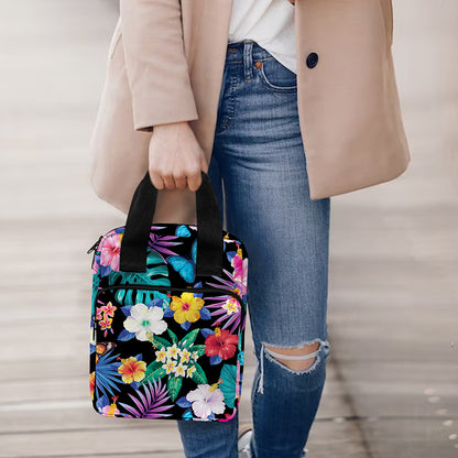 Colorful Tropical Jungle Hawaiian Print Bible Tote Bag