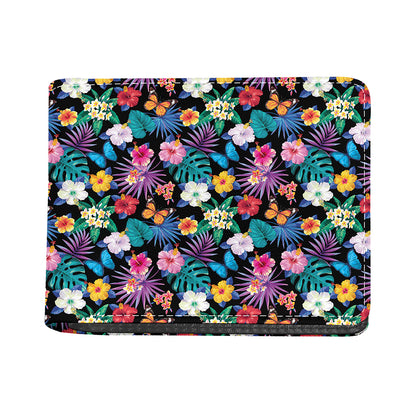 Colorful Tropical Jungle Hawaiian Print Bifold Wallet