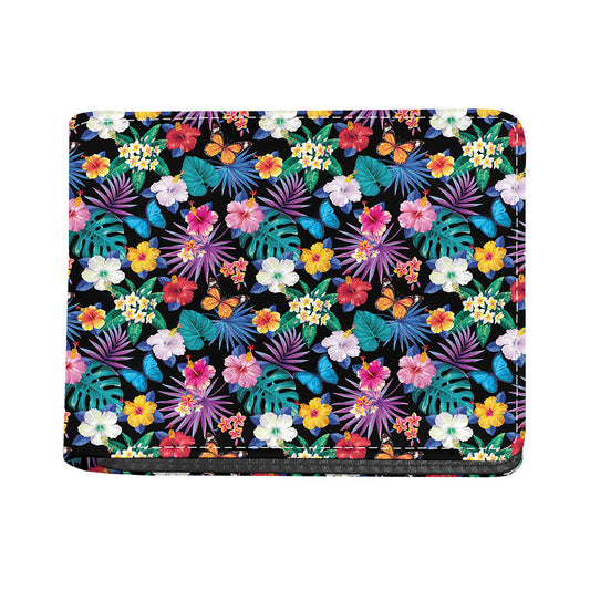 Colorful Tropical Jungle Hawaiian Print Bifold Wallet