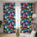 Colorful Tropical Jungle Hawaiian Print Dimout Pencil Pleat Curtains