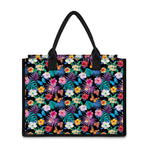 Colorful Tropical Jungle Hawaiian Print Canvas Tote Bag