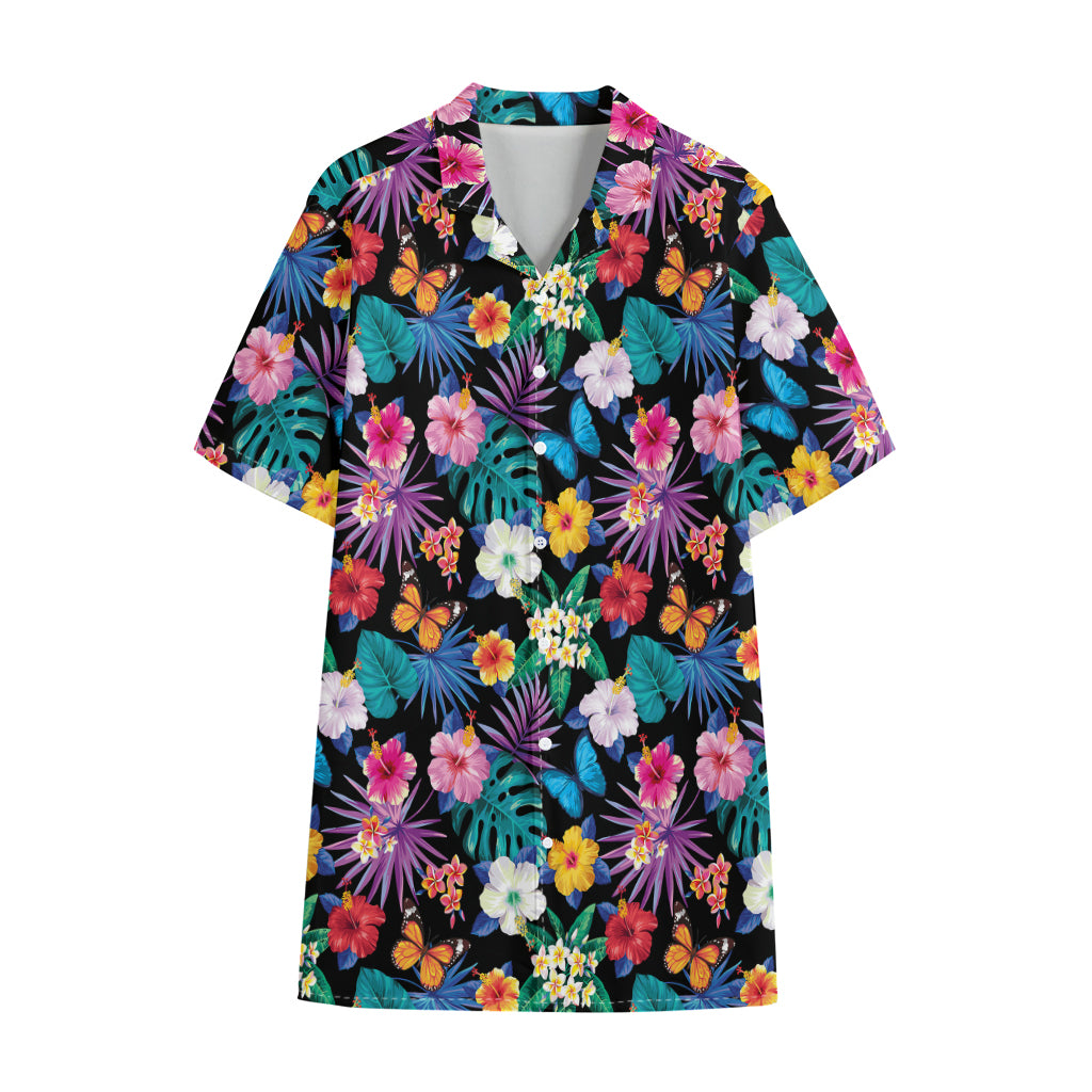 Colorful Tropical Jungle Hawaiian Print Cotton Hawaiian Shirt