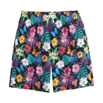 Colorful Tropical Jungle Hawaiian Print Cotton Shorts