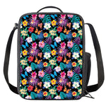 Colorful Tropical Jungle Hawaiian Print Crossbody Lunch Bag