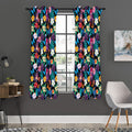 Colorful Tropical Jungle Hawaiian Print Grommet Curtain Panels