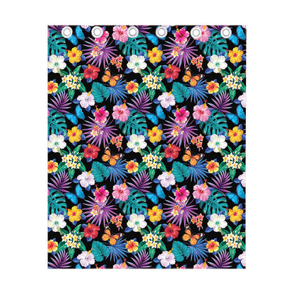 Colorful Tropical Jungle Hawaiian Print Curtain