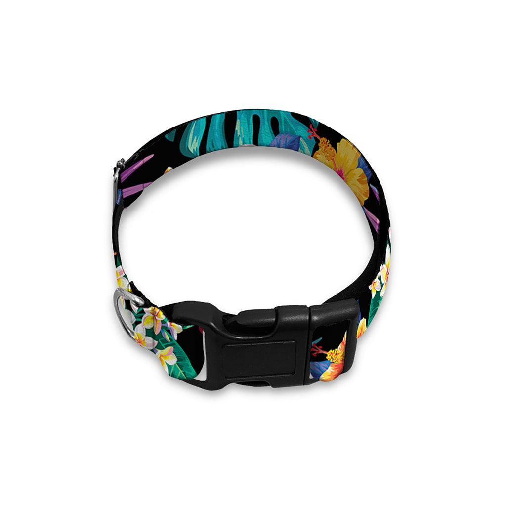 Colorful Tropical Jungle Hawaiian Print Dog Collar
