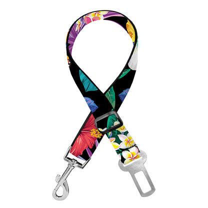 Colorful Tropical Jungle Hawaiian Print Dog Seat Belt
