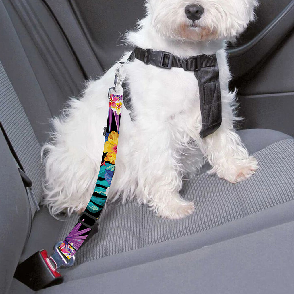 Colorful Tropical Jungle Hawaiian Print Dog Seat Belt