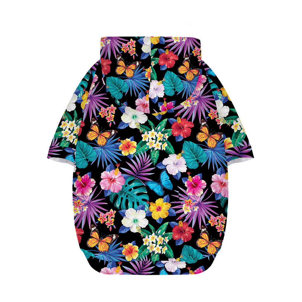 Colorful Tropical Jungle Hawaiian Print Dog Zip Up Hoodie