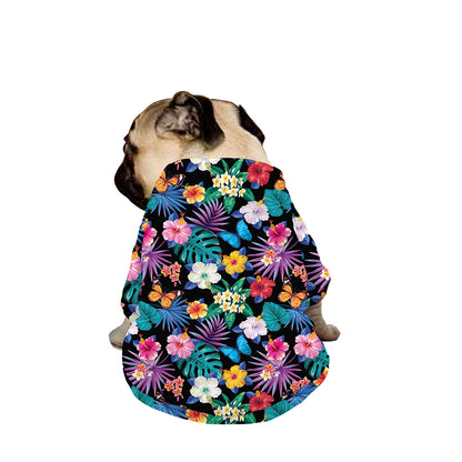 Colorful Tropical Jungle Hawaiian Print Dog Zip Up Jacket