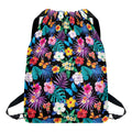 Colorful Tropical Jungle Hawaiian Print Drawstring Backpack
