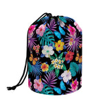Colorful Tropical Jungle Hawaiian Print Drawstring Makeup Bag