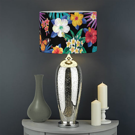 Colorful Tropical Jungle Hawaiian Print Drum Lamp Shade