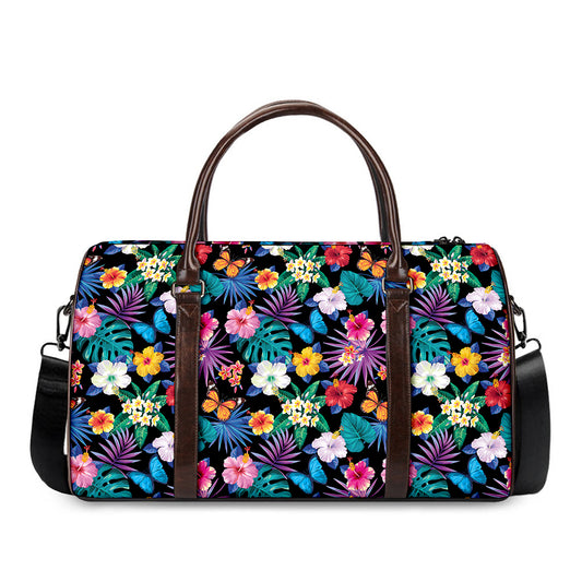 Colorful Tropical Jungle Hawaiian Print Duffle Bag