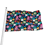 Colorful Tropical Jungle Hawaiian Print Flag