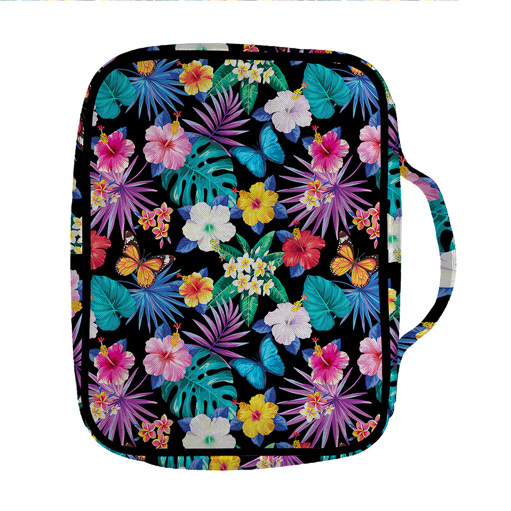 Colorful Tropical Jungle Hawaiian Print Front Pocket Bible Bag