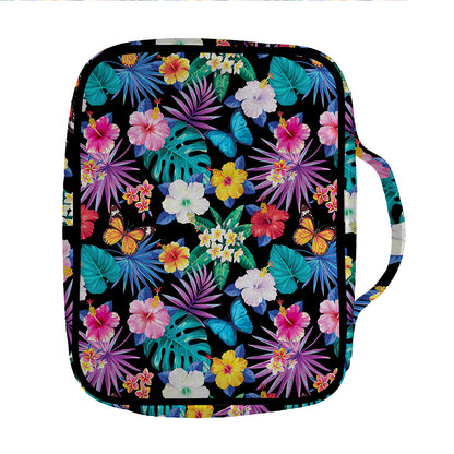 Colorful Tropical Jungle Hawaiian Print Front Pocket Bible Bag