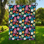 Colorful Tropical Jungle Hawaiian Print Garden Flag