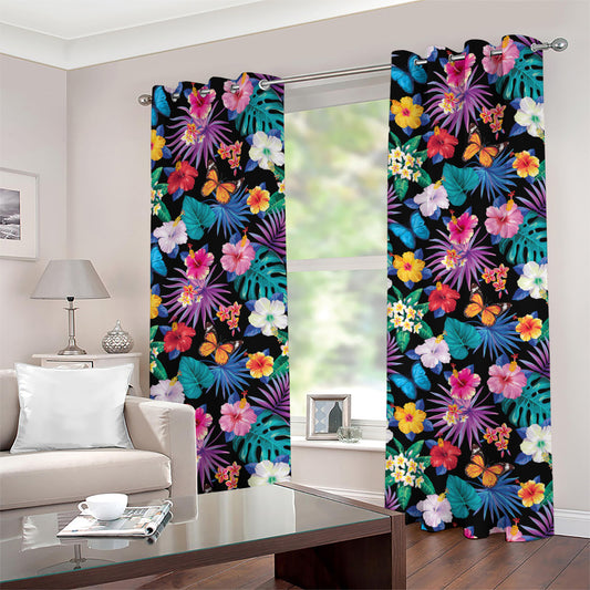 Colorful Tropical Jungle Hawaiian Print Grommet Curtains