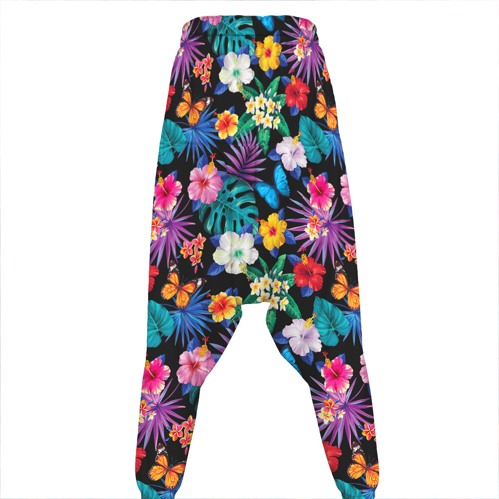 Colorful Tropical Jungle Hawaiian Print Hammer Pants
