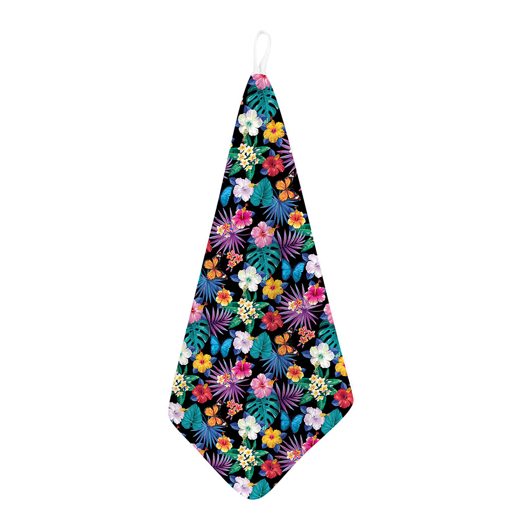 Colorful Tropical Jungle Hawaiian Print Hand Towel