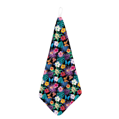 Colorful Tropical Jungle Hawaiian Print Hand Towel