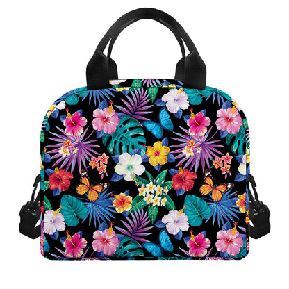 Colorful Tropical Jungle Hawaiian Print Insulated Lunch Bag