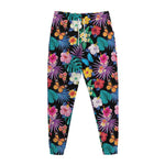 Colorful Tropical Jungle Hawaiian Print Jogger Pants