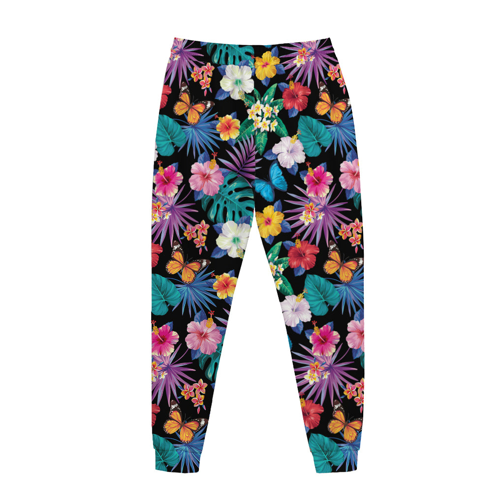 Colorful Tropical Jungle Hawaiian Print Jogger Pants