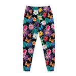 Colorful Tropical Jungle Hawaiian Print Jogger Pants