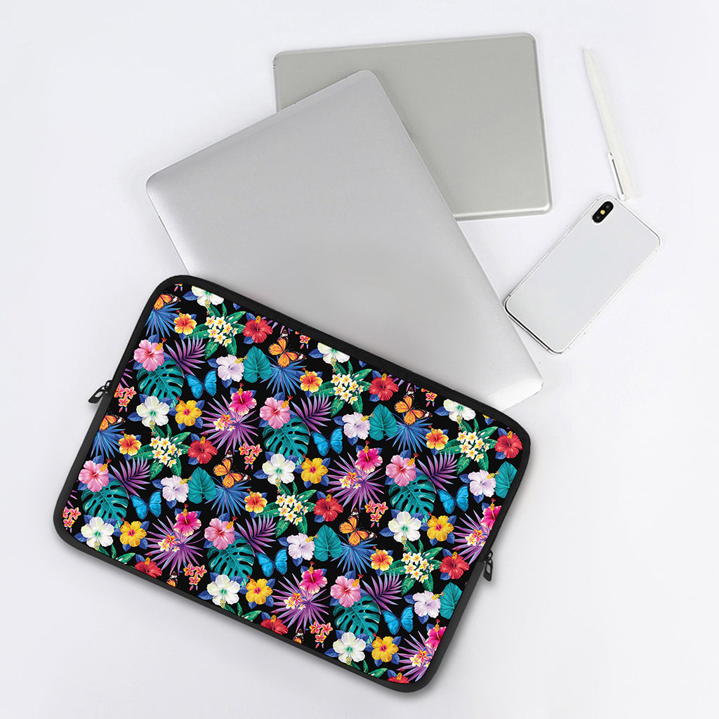 Colorful Tropical Jungle Hawaiian Print Laptop Sleeve