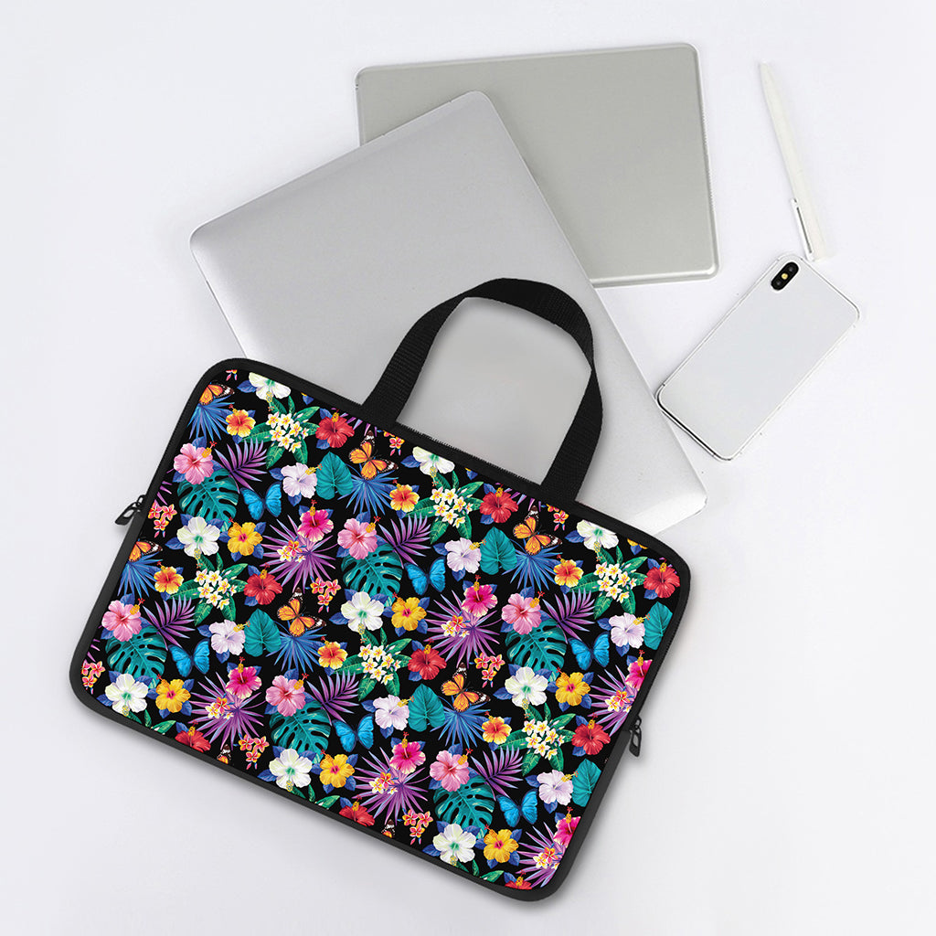 Colorful Tropical Jungle Hawaiian Print Laptop Sleeve With Handle