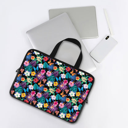 Colorful Tropical Jungle Hawaiian Print Laptop Sleeve With Handle