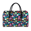 Colorful Tropical Jungle Hawaiian Print Leather Duffel Bag