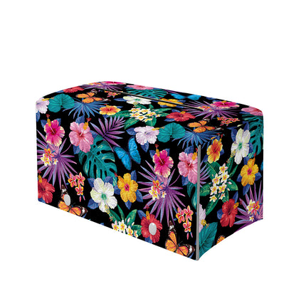 Colorful Tropical Jungle Hawaiian Print Leather Tissue Box Cover